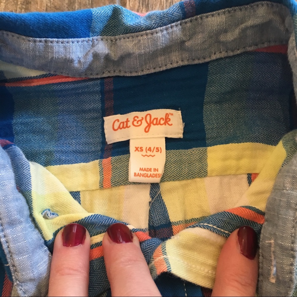 Cat & Jack Spring Button Down Oxford Shirt 4/5 - Picture 3 of 5